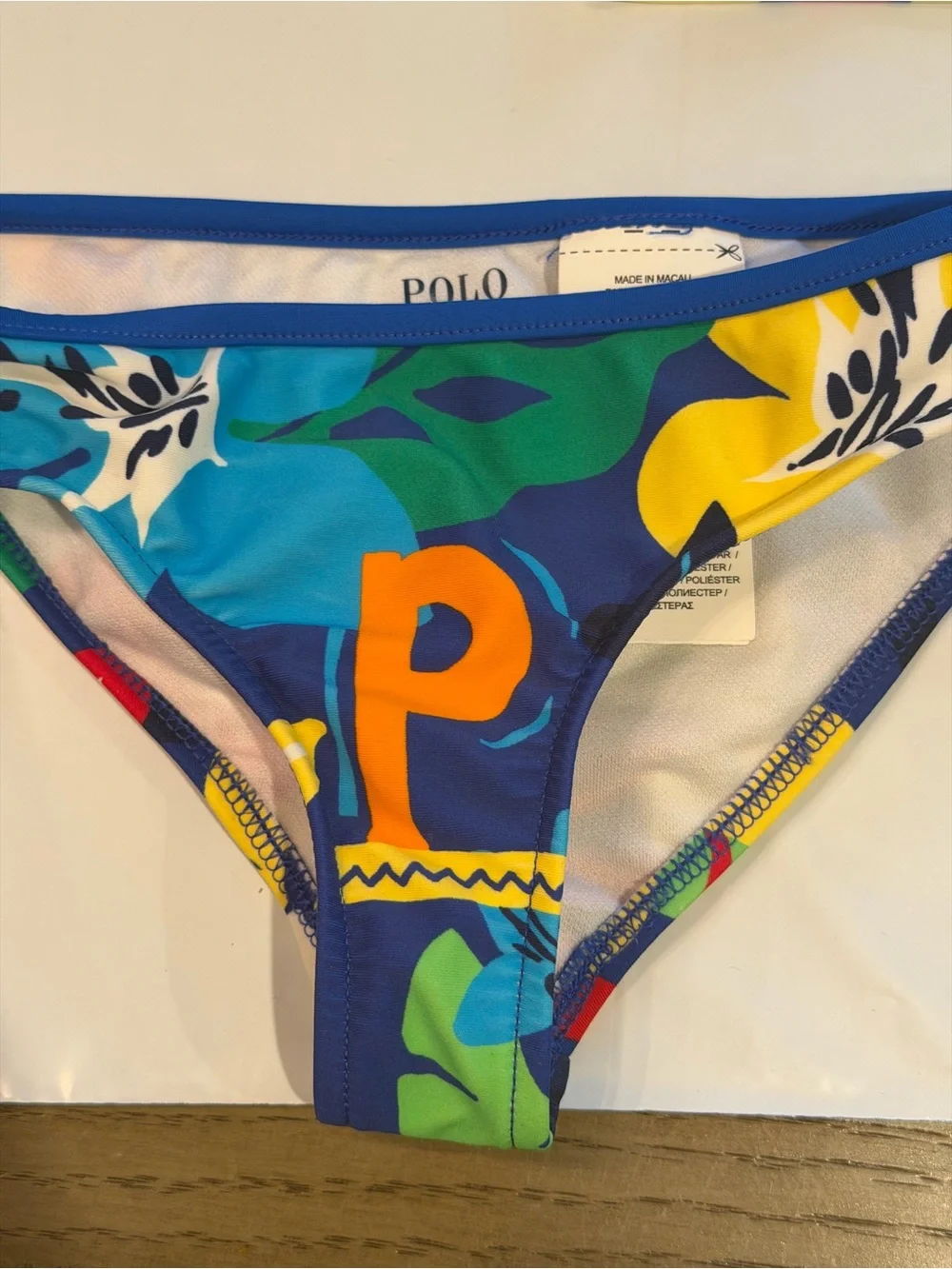 Ralph Lauren Multicolor Tropical Kids Swim Set with Long Sleeve Rash Guard